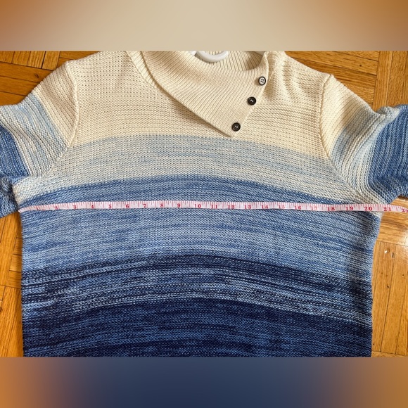 Alia Petite Ombre Striped Women’s Cowl Neck Sweater ,Size PL/G - Picture 3 of 7